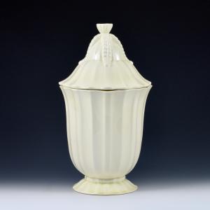 Grande vaso com nervuras com tampa, forma Veneto - Gio Ponti, Richard-Ginori, c. 1927-1930